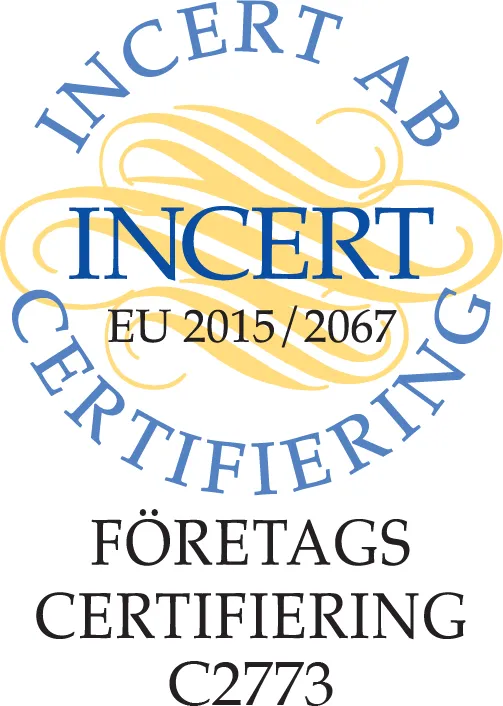 INCERT företagscertifiering C2773, EU 2015/2067